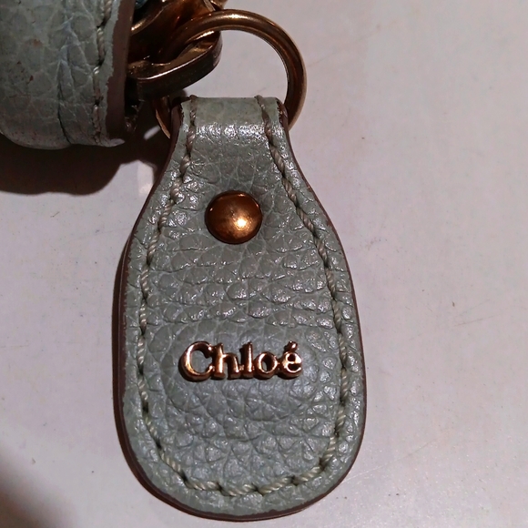 Chloe Leather Long Zip Around Wallet Signature Monogram Seafoam Green EUC - Picture 4 of 10